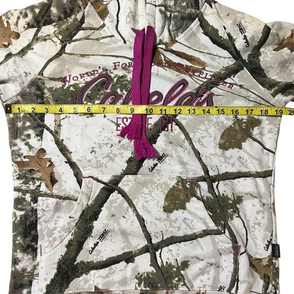 Cabelas Camo Green and Pink Hoodie Size Small - Picture 2 of 5